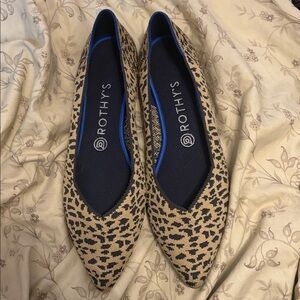 Rothy's The Point flats in the Big Cat or Leopard Print pattern